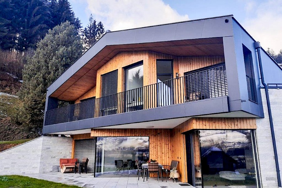 Fassadenbau, Material Aluverbundplatte - Einfamilienhaus in St. Johann im Pongau